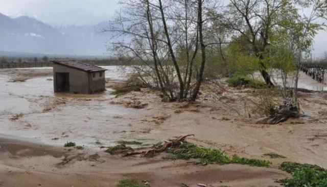 Denizli'de Dereler Taştı, Evleri Su Bastı, Tarım Arazileri Zarar Gördü