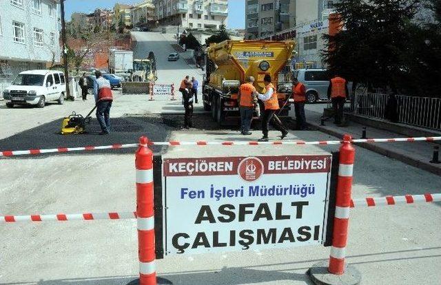 Keçiören’in Asfalt Ve Kaldırımlarına Bakım Yapılıyor