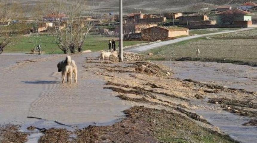 Ayrancı'da Sel Ekili Arazilere Zarar Verdi