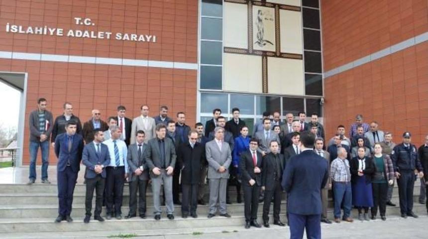 İslahiye Adliyesi'de Savcı Kiraz I&ccedil;in Saygı Duruşu