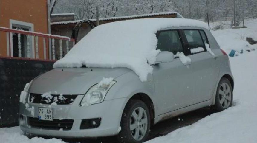 Posof'a Kar Yağdı, Tır Devrildi