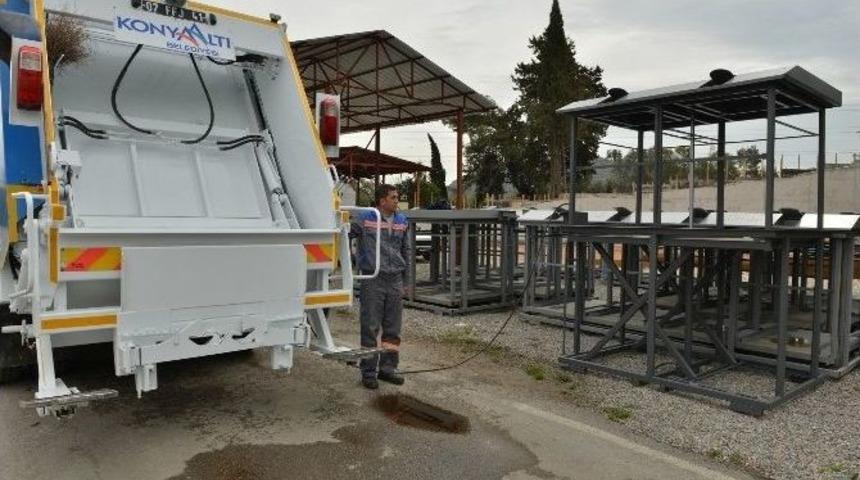 Konyaaltı&rsquo;nda &ldquo;yer Altı &Ccedil;&ouml;p Konteyneri Projesi&rdquo; Devam Ediyor