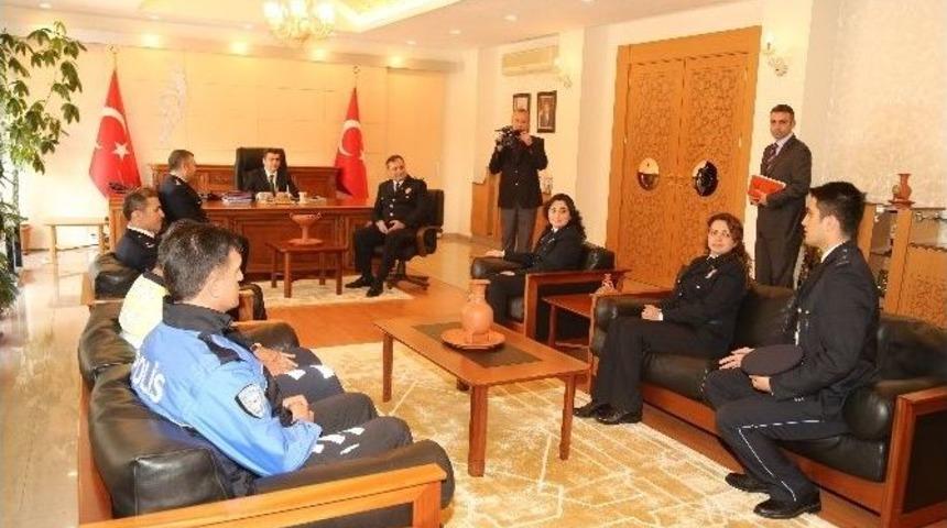 Polis Haftasında, Emniyet Teşkilatı&rsquo;ndan Vali D&uuml;zg&uuml;n&rsquo;e Ziyaret