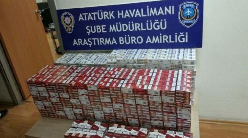 Atat&uuml;rk Havalimanı'nda 18 Bin 475 Adet Ka&ccedil;ak Sigara Ele Ge&ccedil;irildi