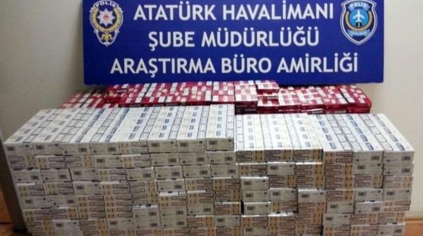 Atat&uuml;rk Havalimanı&rsquo;nda Ka&ccedil;ak Sigara Operasyonu