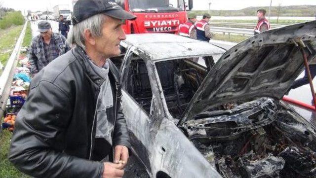 Otomobil Yandı, Uluslararası Yol 1 Saat Trafiğe Kapandı 2