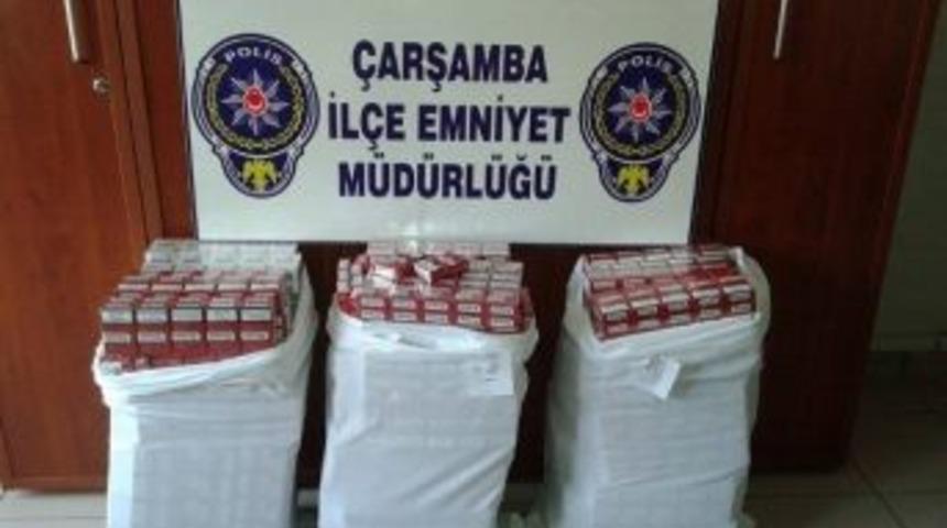 &Ccedil;arşamba&rsquo;da Bin 590 Paket Ka&ccedil;ak Sigara Ele Ge&ccedil;ti