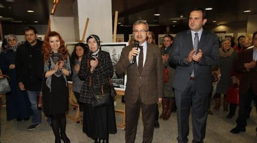 Gesmek Kursiyerlerinden Karakalem Sergisi