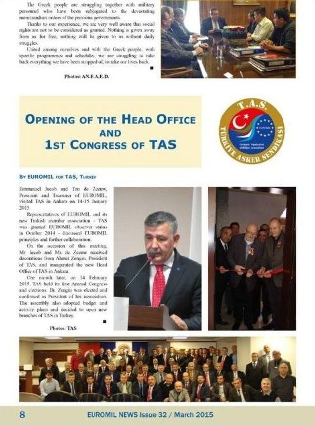 Tas-sen Faaliyetleri Euro-mil Dergisi&rsquo;nde 1