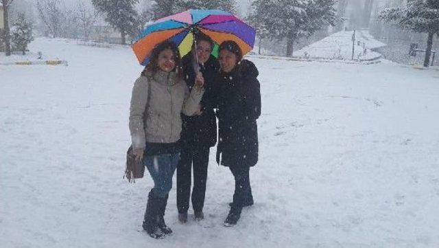 Denizli G&uuml;ne Karla Uyandı 1