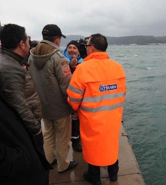 Sarıyer de Sahilinde Otomobil Denize Uçtu 1