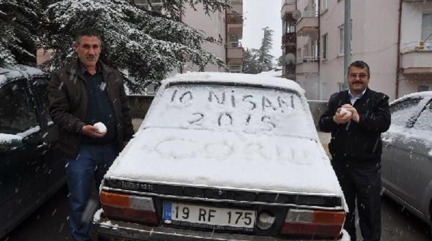 &Ccedil;orum'da Nisan Karı Şaşırttı