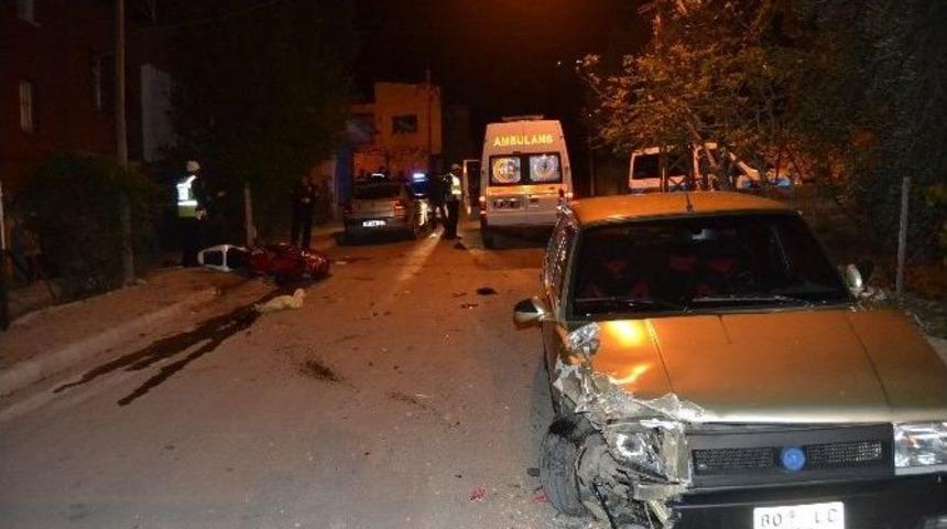 Otomobile &Ccedil;arpan Motosiklet S&uuml;r&uuml;c&uuml;s&uuml; Yaralandı
