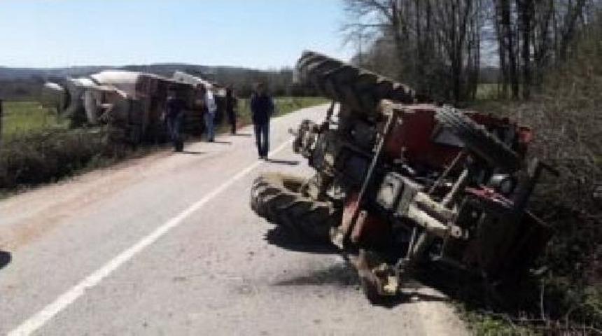 Beton Mikseri Ile Trakt&ouml;r &Ccedil;arpıştı: 1 Yaralı