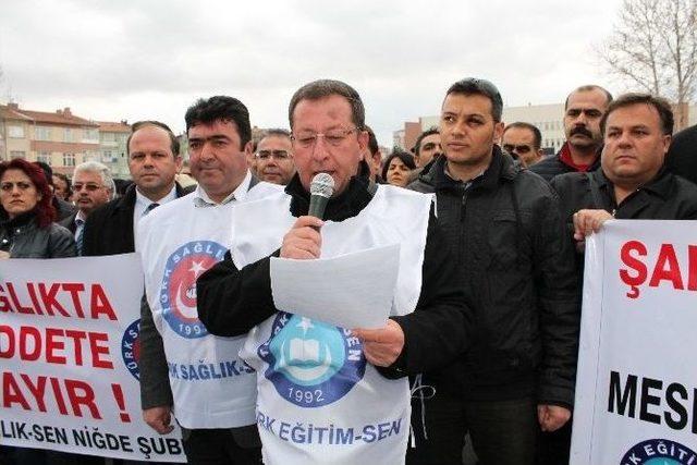 Niğde&rsquo;de Sendikalar Meydana İndi 1