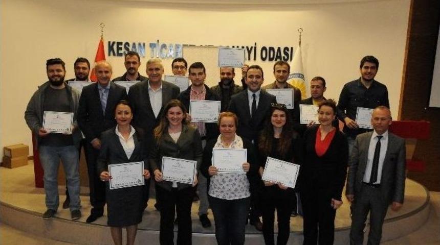 Keşan&rsquo;da Dış Ticaret Eğitimi Alan 20 Kobi Sertifikalarını Aldı