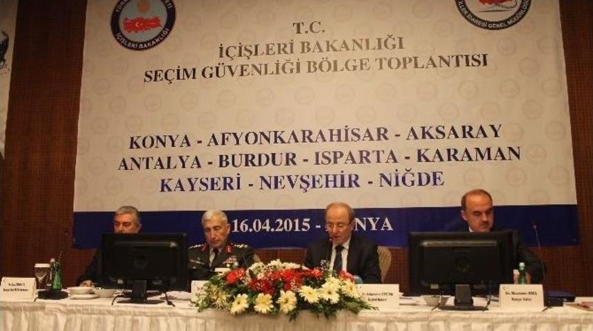 Konya&rsquo;da Se&ccedil;im G&uuml;venliği B&ouml;lge Toplantısı Yapıldı