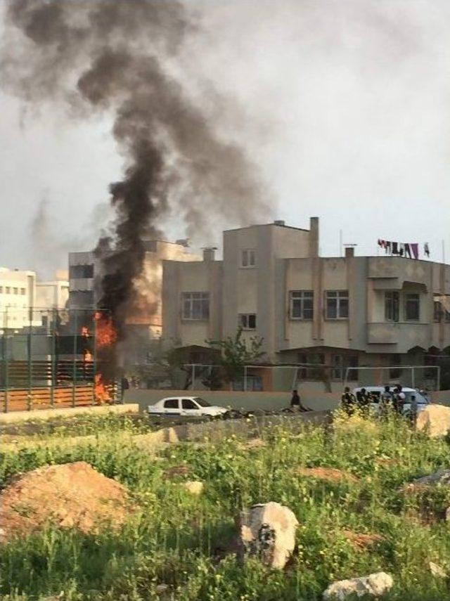 Kilis’te Basketbol Sahasında Yangın