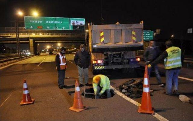 Tem Otoyolu nda Bir Metrelik &Ccedil;&ouml;kme 3