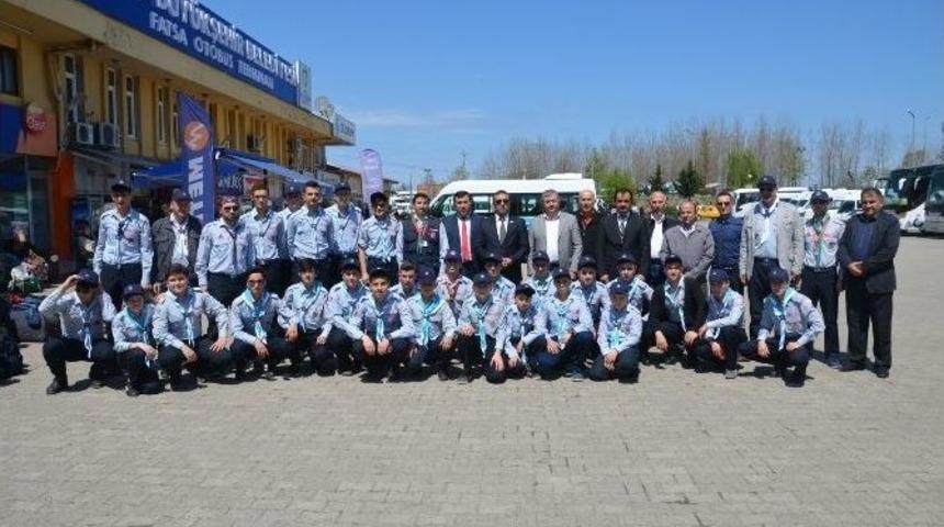 Fatsalı İzciler &Ccedil;anakkale&rsquo;ye Uğurlandı