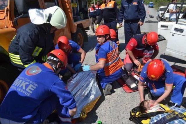 Dalaman'da Zincirleme Kaza Tatbikatı