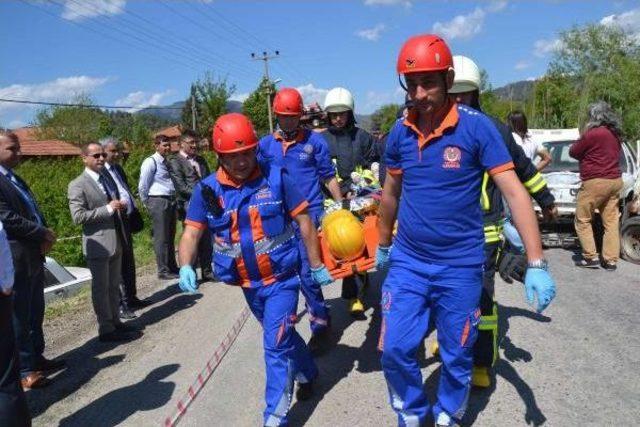 Dalaman'da Zincirleme Kaza Tatbikatı