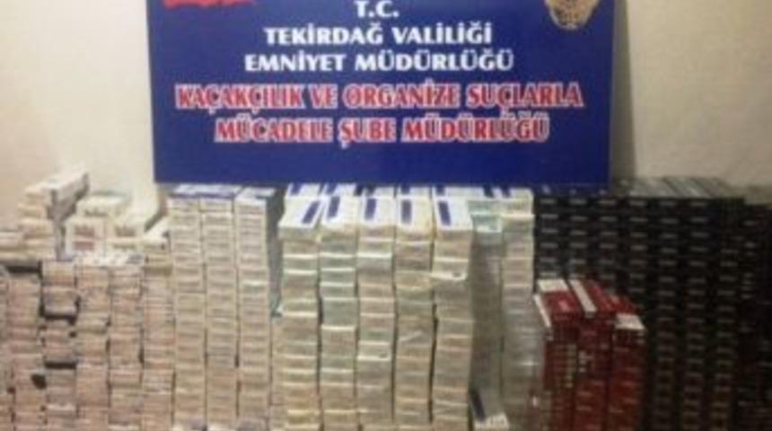 Tekirdağ&rsquo;da 11 Bin 540 Paket G&uuml;mr&uuml;k Ka&ccedil;ağı Sigara Yakalandı
