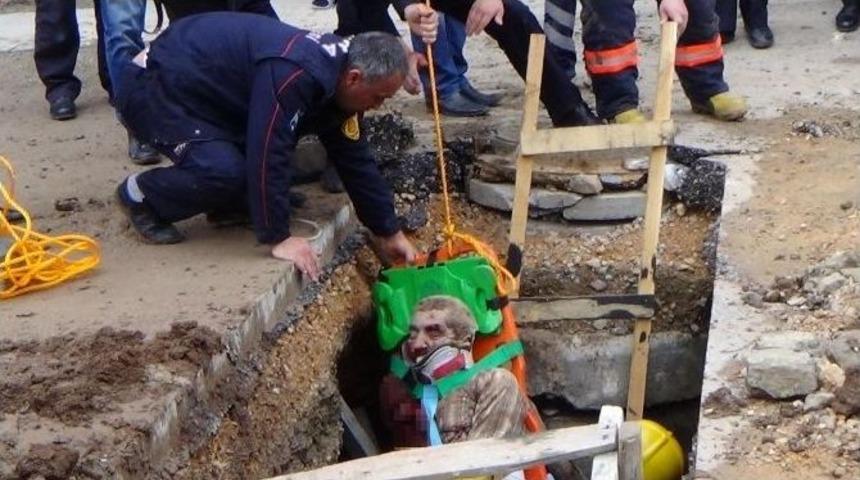 Ankara&rsquo;da Kanalizasyon &Ccedil;alışması Sırasında G&ouml;&ccedil;&uuml;k