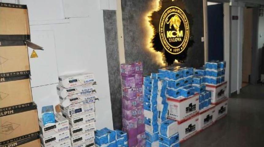 Yalova'da G&uuml;mr&uuml;k Ka&ccedil;ağı 504 Malzemeye El Konuldu