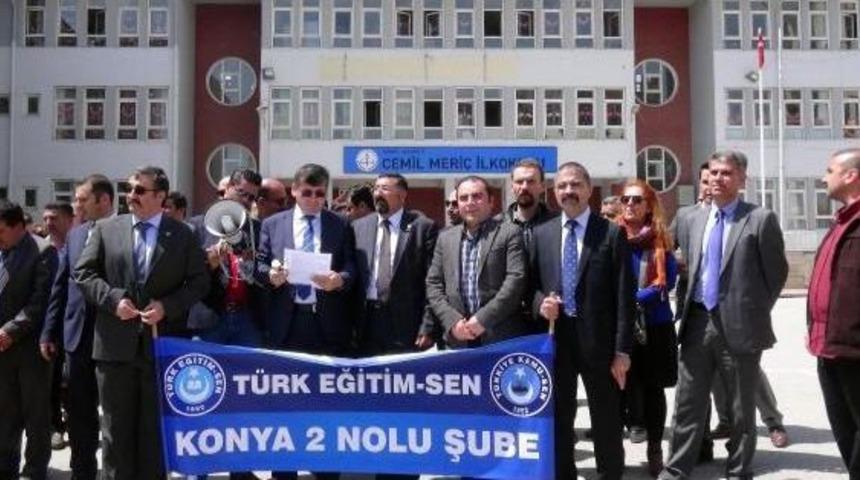 Sendikalar, &Ouml;ğretmen Ve Hizmetliye Şiddeti Protesto Etti