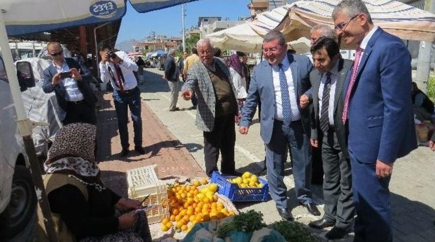 Mhp Adayı Tarkan Akıllı Pazar Esnafıyla Dertleşti