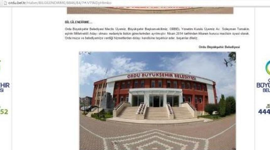 Eşi Aday Oldu, Belediyedeki G&ouml;revlerinden Ayrıldı