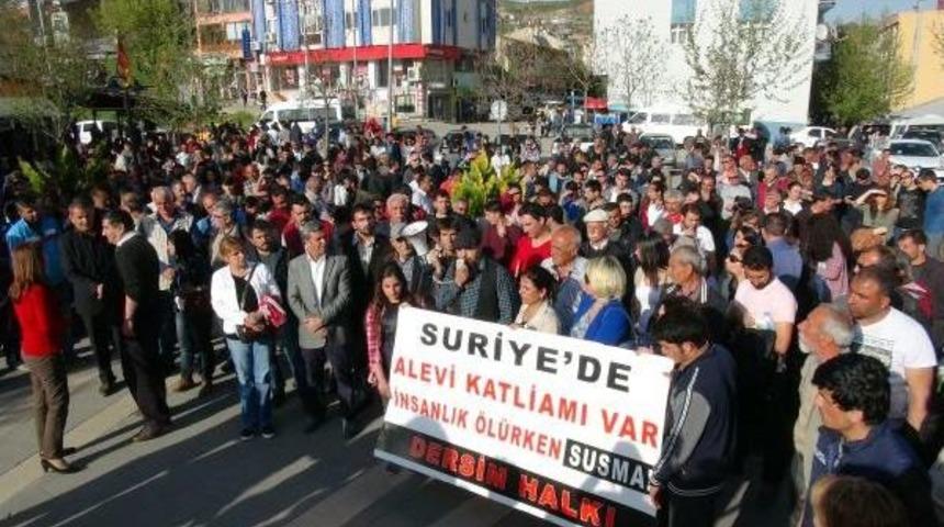 Tunceli'de Suriye'deki Alevilerin &Ouml;ld&uuml;r&uuml;lmesi Protesto Edildi