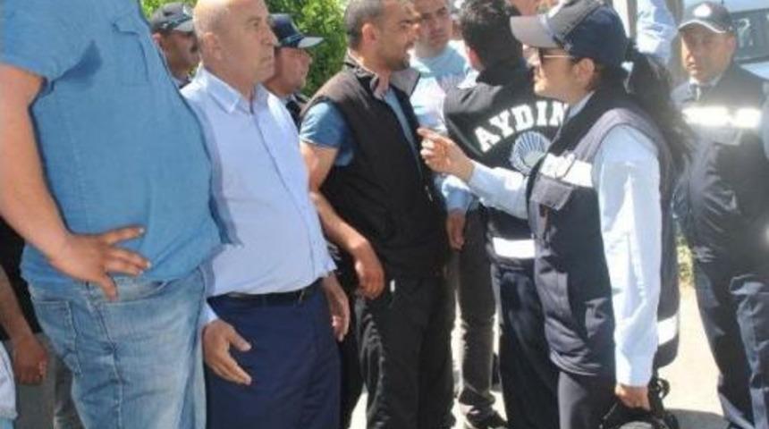 Aydın B&uuml;y&uuml;kşehir Ile İncirliova Belediyesi'nin Arasında Pankart Krizi