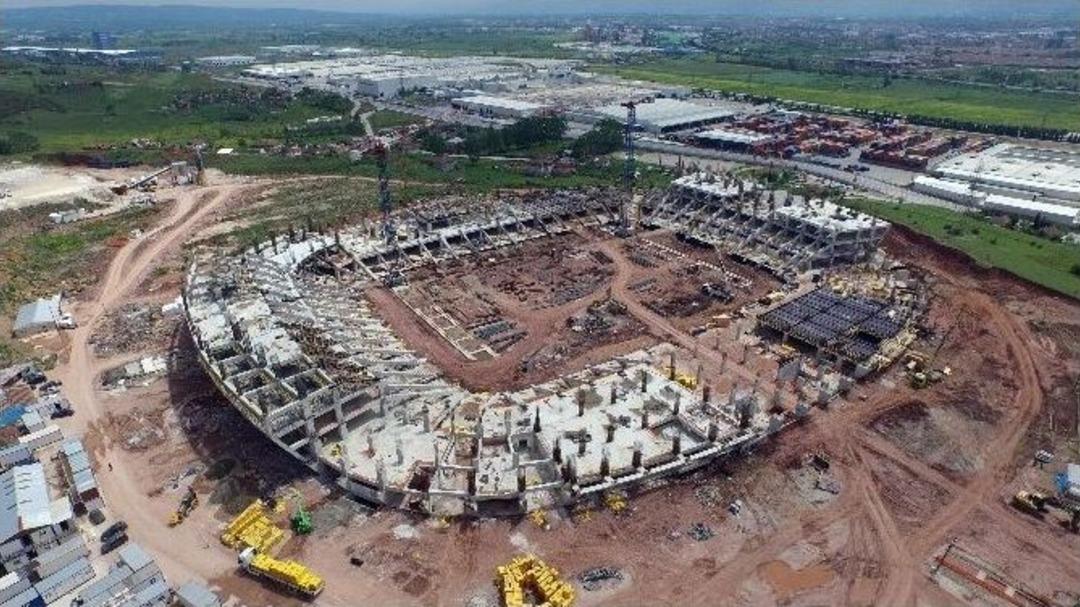 (&ouml;zel Haber) Pişmaniye Şeklindeki Stadyum Havadan G&ouml;r&uuml;nt&uuml;lendi