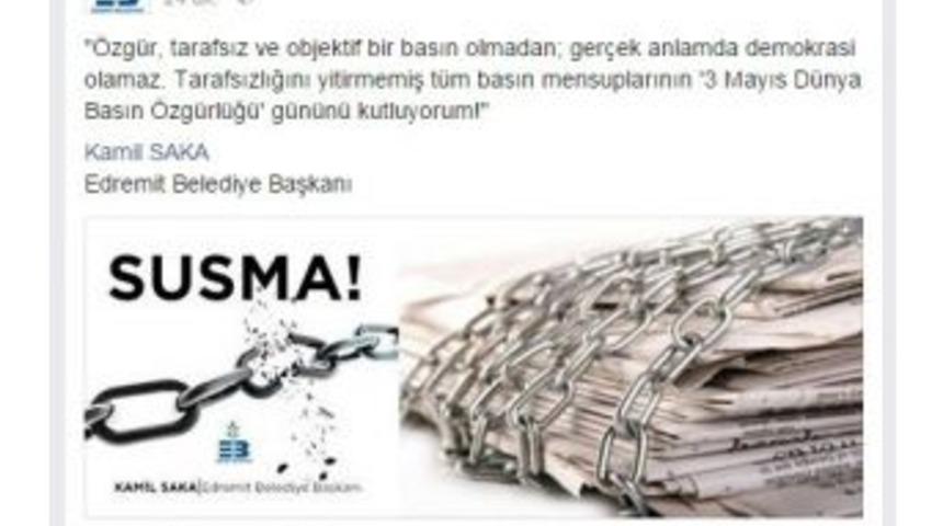 Başkan Saka&rsquo;dan Basın &Ouml;zg&uuml;rl&uuml;ğ&uuml; G&uuml;n&uuml; Mesajı