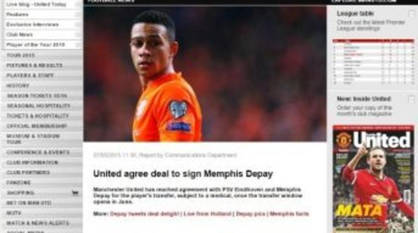 Manchester Unıted, Depay’ı Resmen Açıkladı