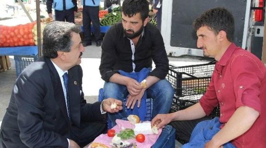 Ağralı Ve Kale&rsquo;den Pazar Esnafı Ziyareti