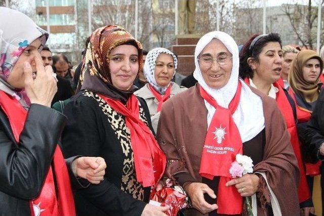 Ak Kadınlar Anneler G&uuml;n&uuml;nde Kadınlara Karanfil Dağıttı 3