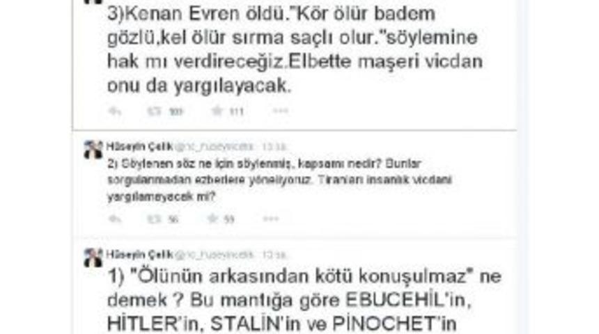 Ak Partili &Ccedil;elik'ten, Bakan Yılmaz'a Kenan Evren Yanıtı: &Ouml;l&uuml;n&uuml;n Arkasından K&ouml;t&uuml; Konuşulmaz Ne Demek?