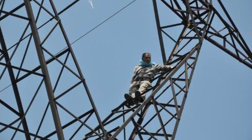 Y&uuml;ksek Gerilim Hattı Direğine &Ccedil;ıktı