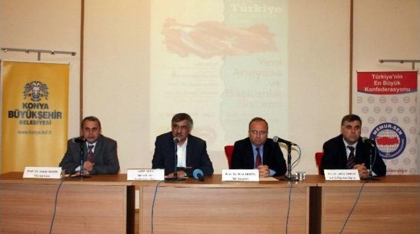 Konya&rsquo;da Yeni Anayasa Ve Başkanlık Sistemi Konulu Panel D&uuml;zenlendi