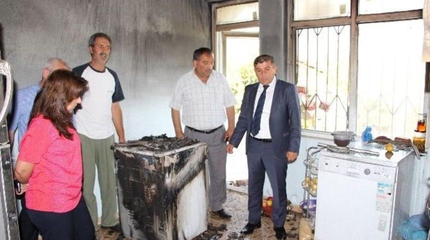 Evi Yanan Aileye Belediyeden Yardım S&ouml;z&uuml;