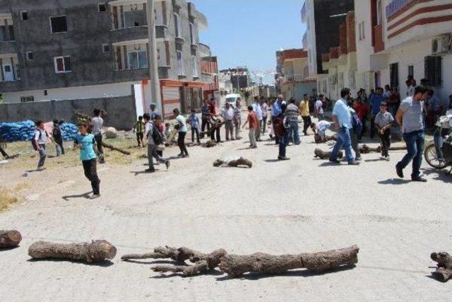 Nusaybin de Mahalleli, Sokakları Bozuk Diye Yol Kapatma Eylemi Yaptı 1