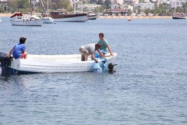 Başkan Kocadon, Gümbet’teki Deniz Dibi Temizliği Çalışmalarını İnceledi