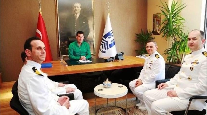 Gemi Komutanlarından Başkan Kocadon&rsquo;a Ziyaret