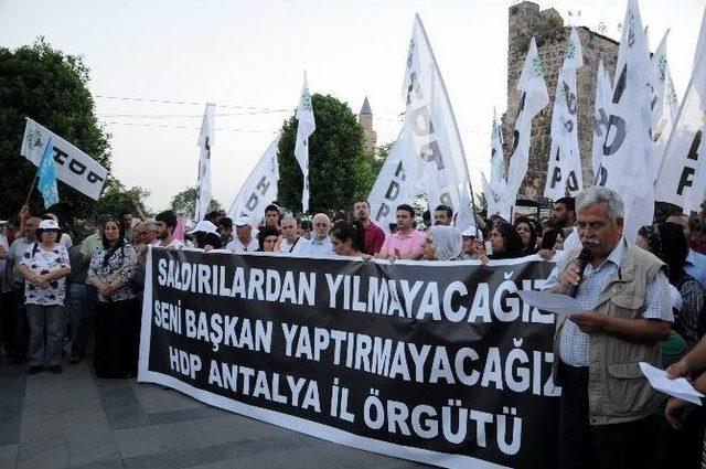 Antalya&rsquo;da Hdp&rsquo;ye Yapılan Saldırılar Kınandı 3