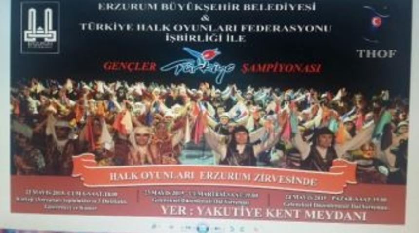 Halk Oyunlarının Gen&ccedil;leri Erzurum&rsquo;da T&uuml;rkiye Şampiyonası İ&ccedil;in Yarışıyor