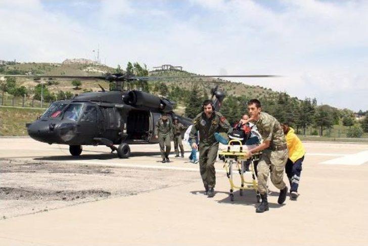 Kalp Hastası, Askeri Helikopterle Hastaneye Kaldırıldı