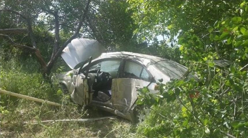 Otomobil Kiraz Bah&ccedil;esine U&ccedil;tu: 2 Yaralı